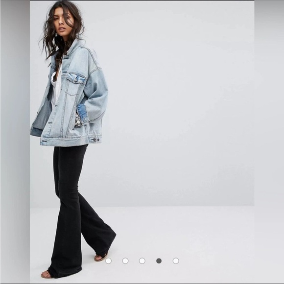 Free People Denim Trucker Jacket Sz XS/S - Picture 6 of 7